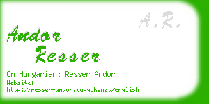 andor resser business card